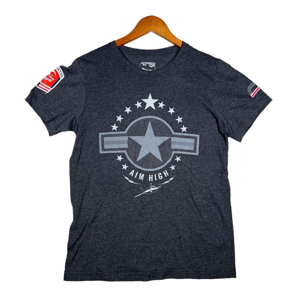 Air Force Mario Andretti Gray Aim High NASCAR Car Racing IndyCar T Shirt Men's M